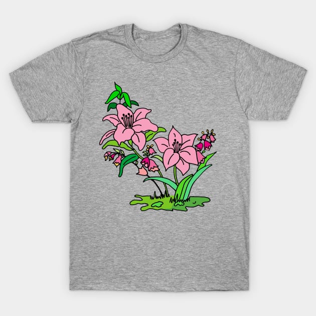 Pink Lily T-Shirt by alexbookpages